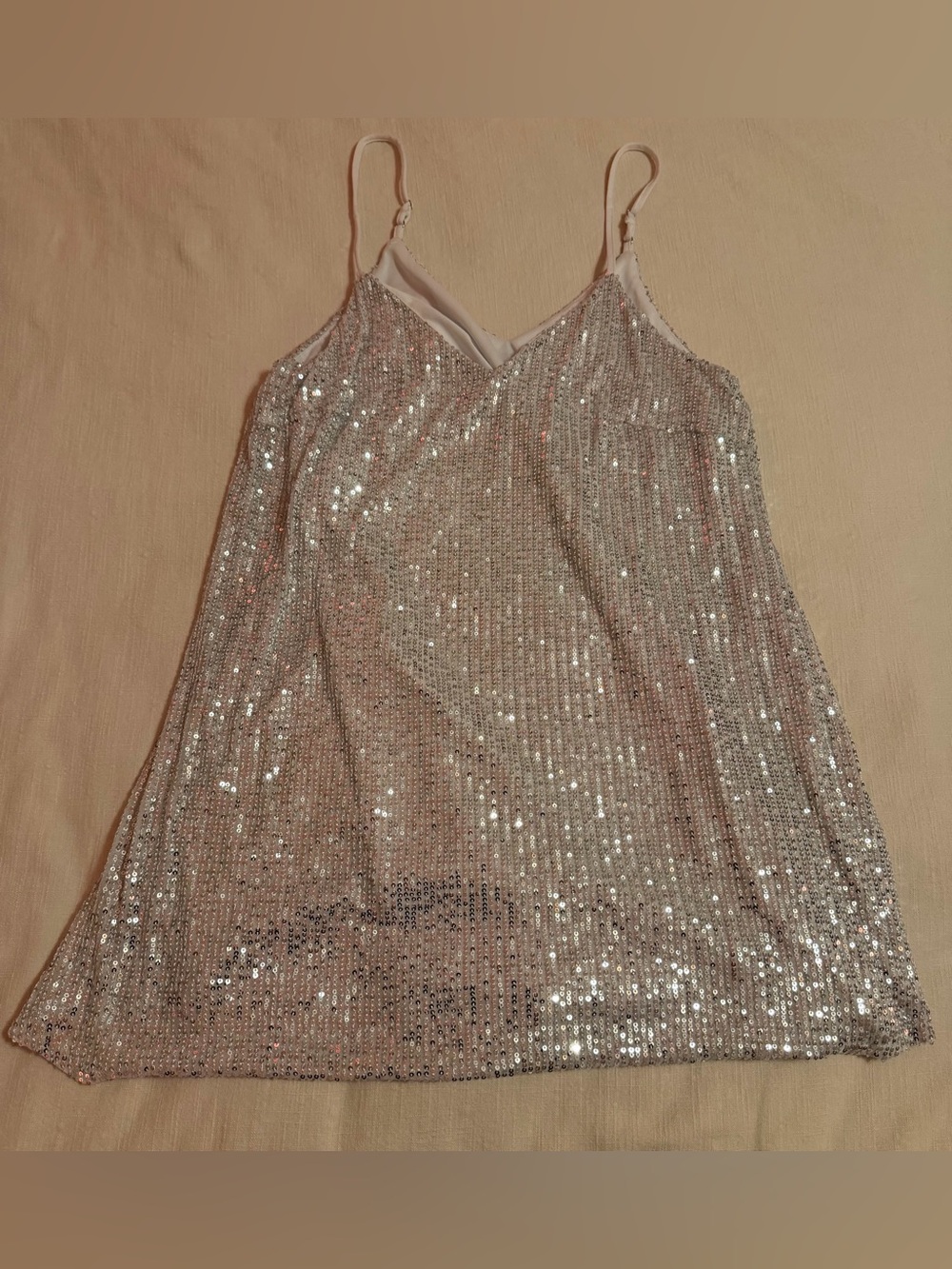 Impressions Silver Sequin Slip Chemise